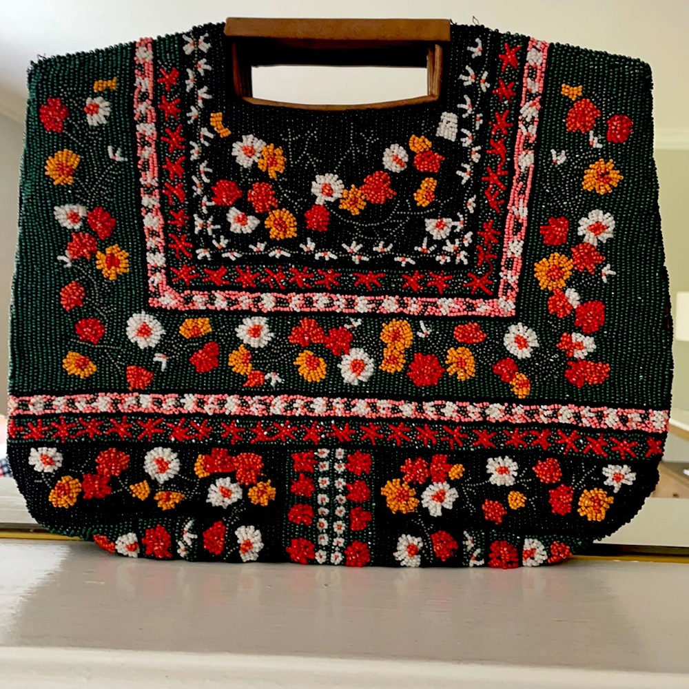 Beaded Anthropologie clutch.